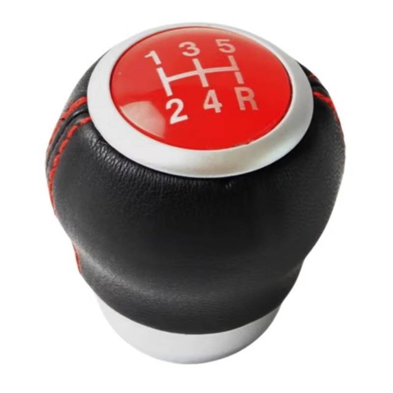 Schaltknauf Für Subaru Für Legacy Für Outback Knob Stick Shifter Hebel Kopf Auto Styling Leder Schalthebel Schalthebelknopf(Red 5 Speed) von FLPLZKMNZK