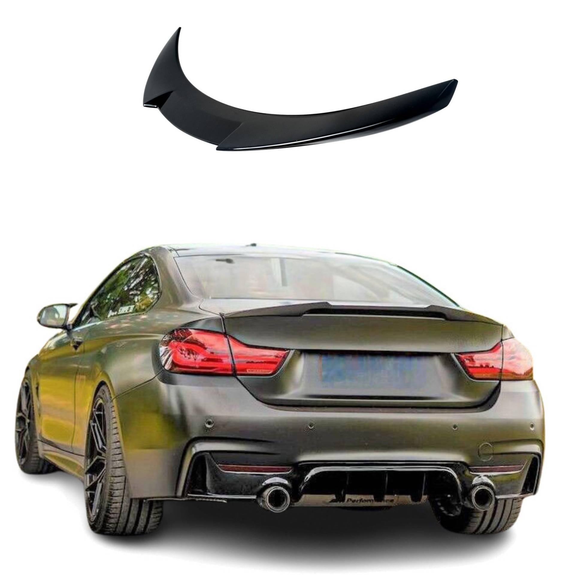 Heckspoiler passend für BMW 4er F32 Coupe, Heckflügel, Spoilerlippe für Auto Tuning, Schwarz Glanz mit ABE von FLY DESIGN