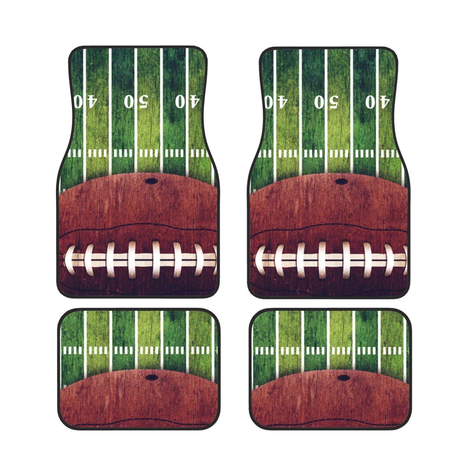 American Football Field and Ball Printed Car Floor Mats - 4 Pieces Set Non Slip Car Mats Carpet for Vehicles Cars SUVs Trucks von FLYIFE