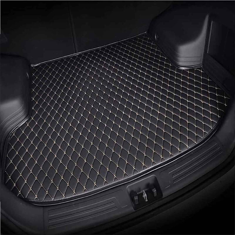 FLYIFE Auto Leder Kofferraummatte für Fo-rd Mondeo MK5 2014-2020, Kofferraum Schutzmatte wasserdichte Autodecke rutschfest Staubdicht Schutzmatte Interieur Zubehör, Black Beige von FLYIFE