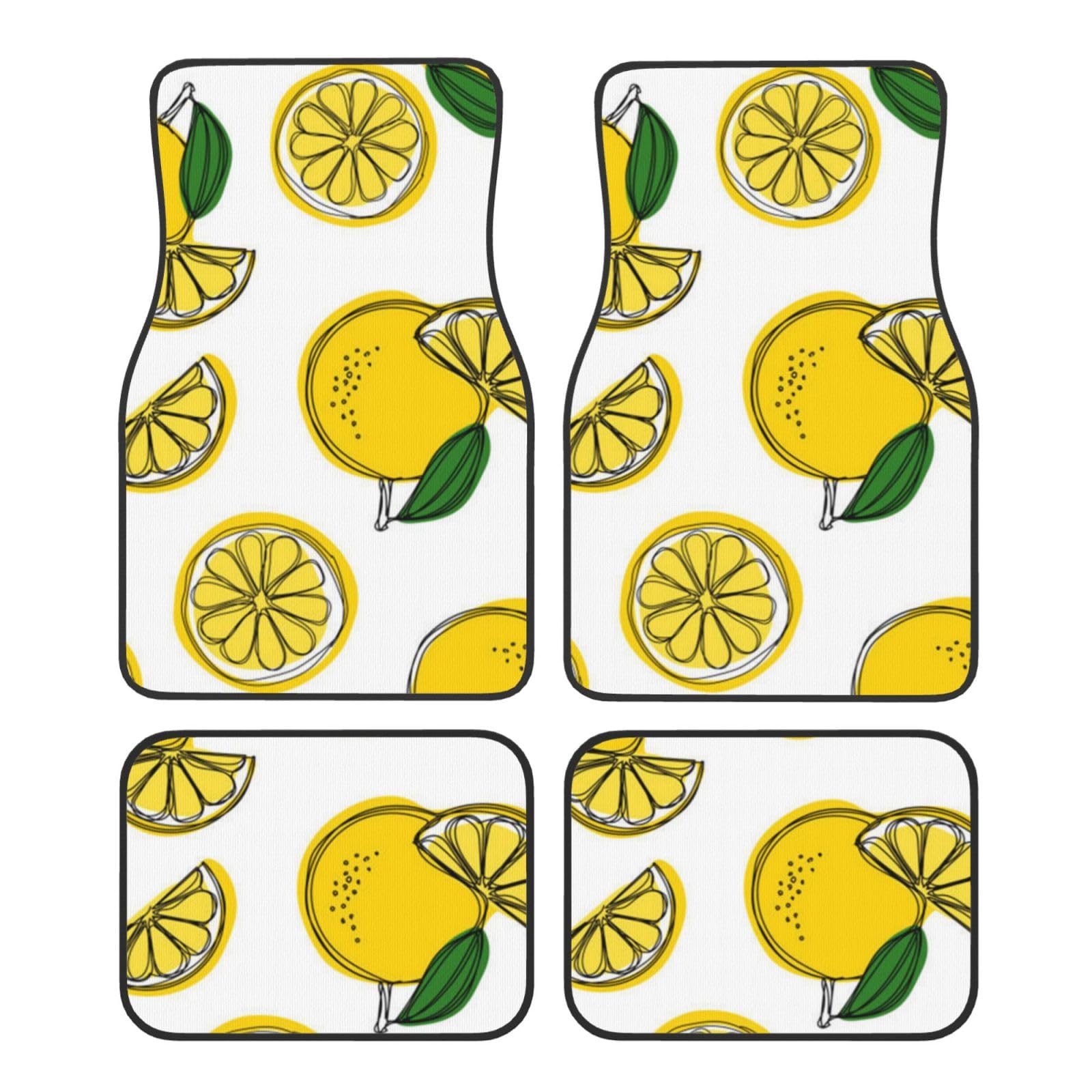 Lemon Fruit Pattern Printed Car Floor Mats Set of 4 Pieces Car Interior Non Slip Car Mats Carpet for Vehicles Cars SUVs Trucks von FLYIFE