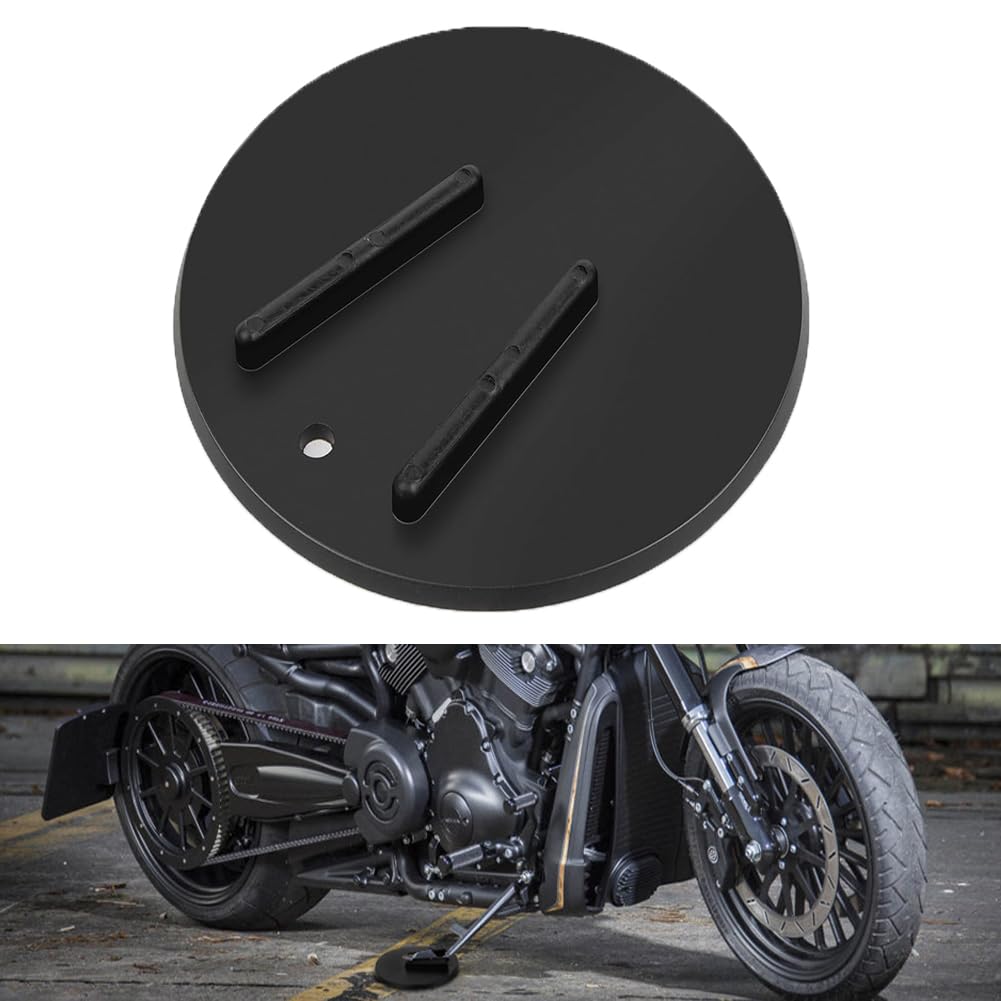 Motorrad Kickstand Pad Kick Stand Coaster Puck für alle Motorräder Universal Motorrad Parkpad Platte für Touring FL Sportster XL/XR FX/FXR/FXD/FLD/Dyna Softail, Schwarz von FLYINGWING