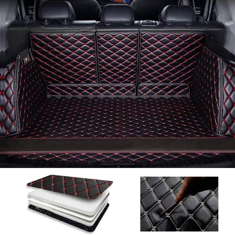 All Inclusive Kofferraummatte für Jeep Renegade 2015-2022, Kratzfest und verschleißfest Kofferraum Schutzmatte Cargo Liner Tray Zubehö,C Black Red von FLYUFO