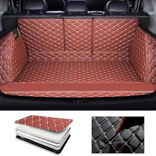 All Inclusive Kofferraummatte für Volkswagen VW Tiguan 2017-2022 2023, Kratzfest und verschleißfest Kofferraum Schutzmatte Cargo Liner Tray Zubehö,E Brown von FLYUFO