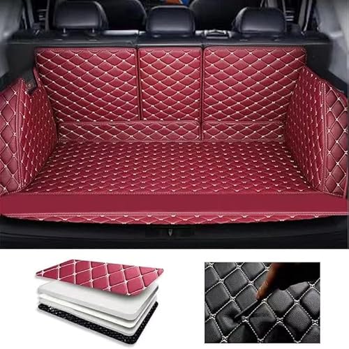 All Inclusive Kofferraummatte für Volkswagen VW Tiguan 2017-2022 2023, Kratzfest und verschleißfest Kofferraum Schutzmatte Cargo Liner Tray Zubehö,G Wine Red von FLYUFO