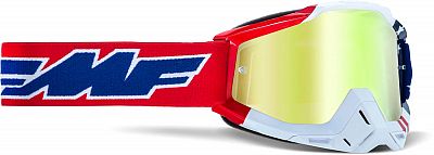 FMF Goggles PowerBomb US of A, Crossbrille verspiegelt - Rot/Weiß/Blau Gold-Verspiegelt von FMF Goggles