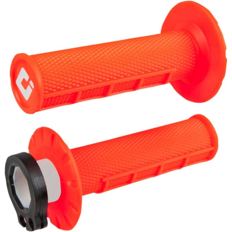 ODI Lock-On Griffe MX Half Waffle neon orange für 2 und 4-Takter von FMF