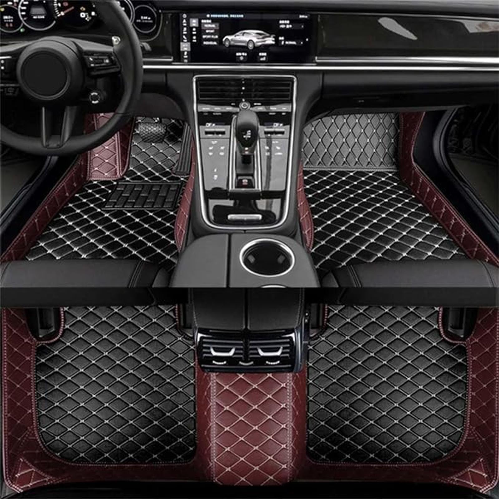 Leder-Auto-Fußmatten für Mazda CX-5 2013 2014, vollflächige Fußpolster, staubdicht, Kratzfest, rutschfest, Auto-Teppichbezug,D Coffee von FMPFC