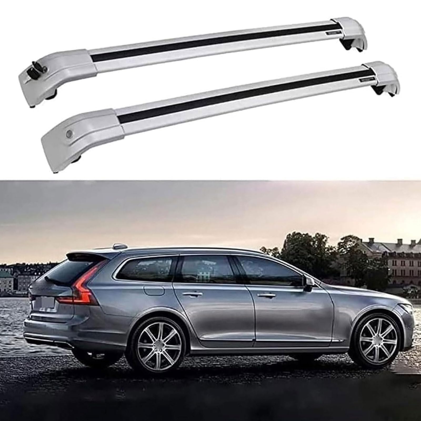 Dachträger, kompatibel mit Volvo V90 CC Cross Country 2017-2020 2021 2022, Autogepäckträger von FMYYYDS