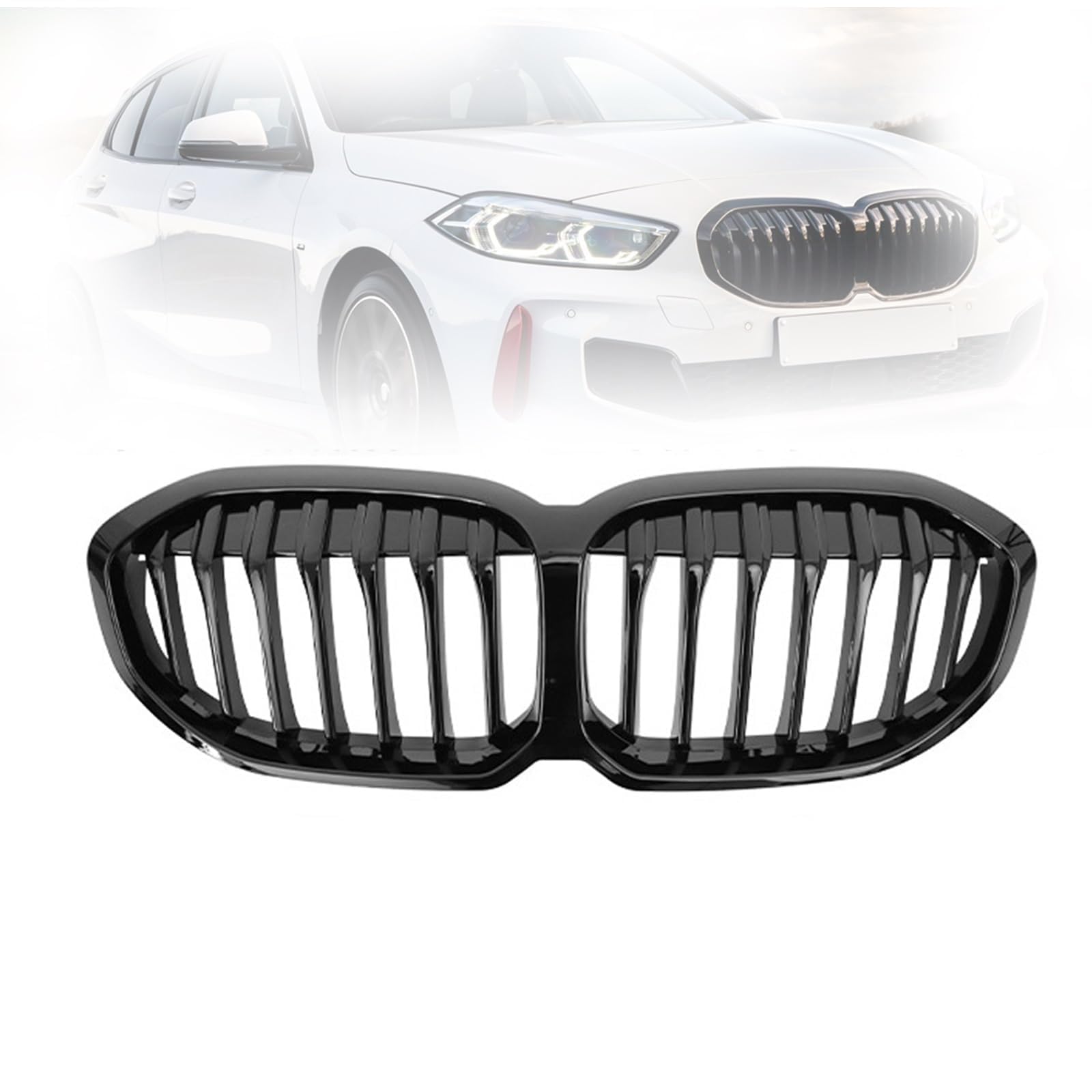 FMYYYDS Frontgrill-Grills, kompatibel mit BMW Series 1 F40 2020-2023, vorderer Nieren-Stoßstangengrill von FMYYYDS