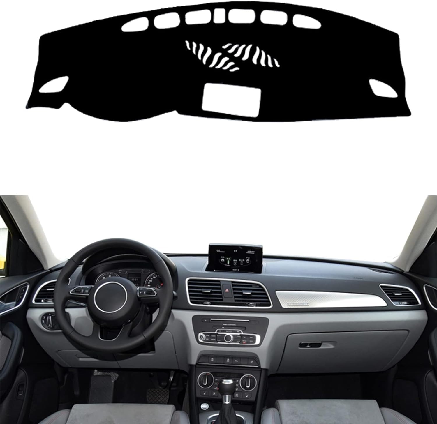 Auto Mitte Konsole Armaturenbrett Abdeckung Matte für Audi Q3 8U 2012-2018(LHD), Anti-Rutsch-Automobil-Interieur-Zubehör von FMfanmi