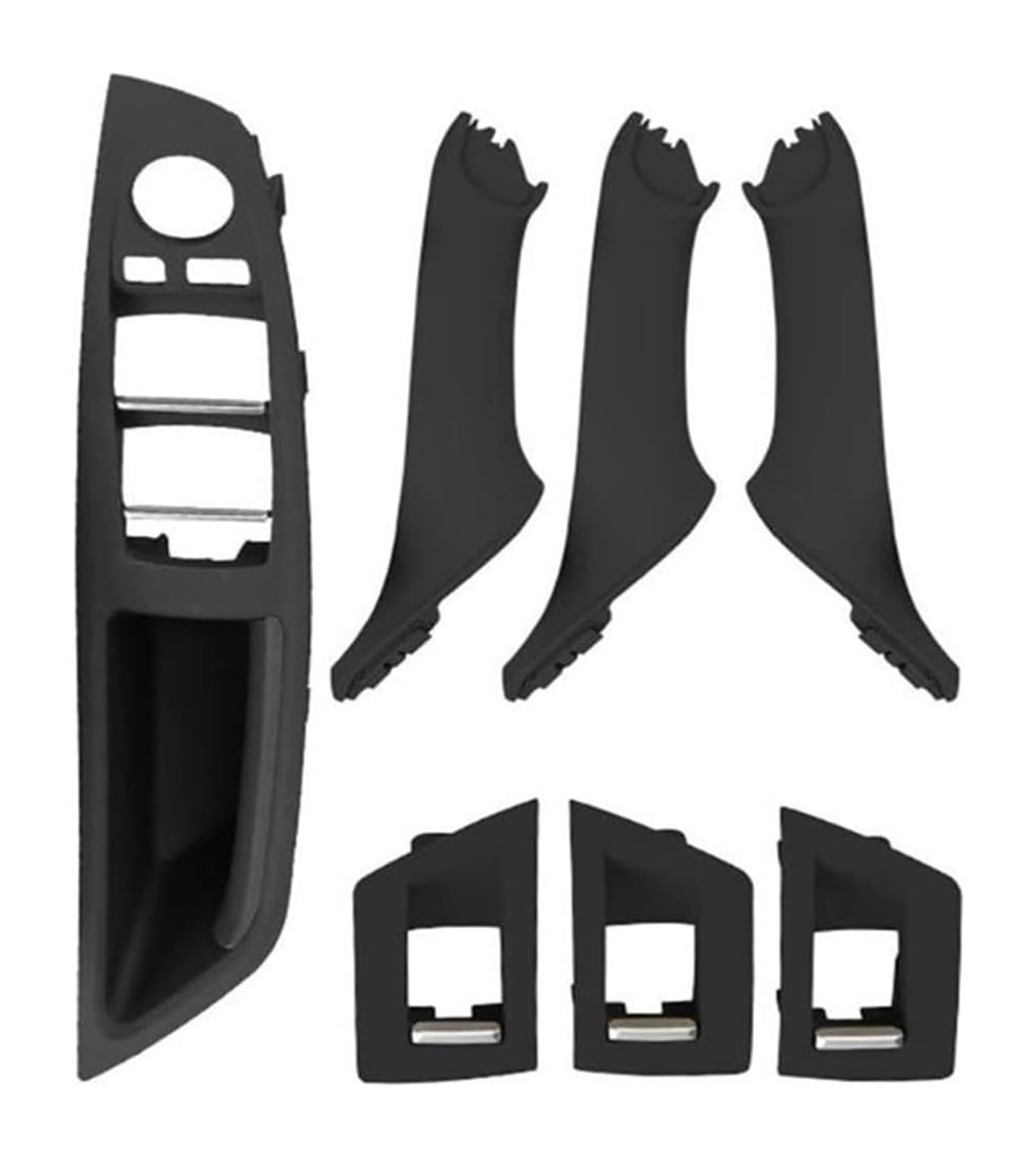 Beifahrer Türgriff Kit Für B&MW 5 Series F10 F18 2010–2016 7 Stück Linker Antrieb LHD Auto-Innentürgriff-Abdeckung Innentür-Zuggriff-Verkleidung(Black) von FNCVTM