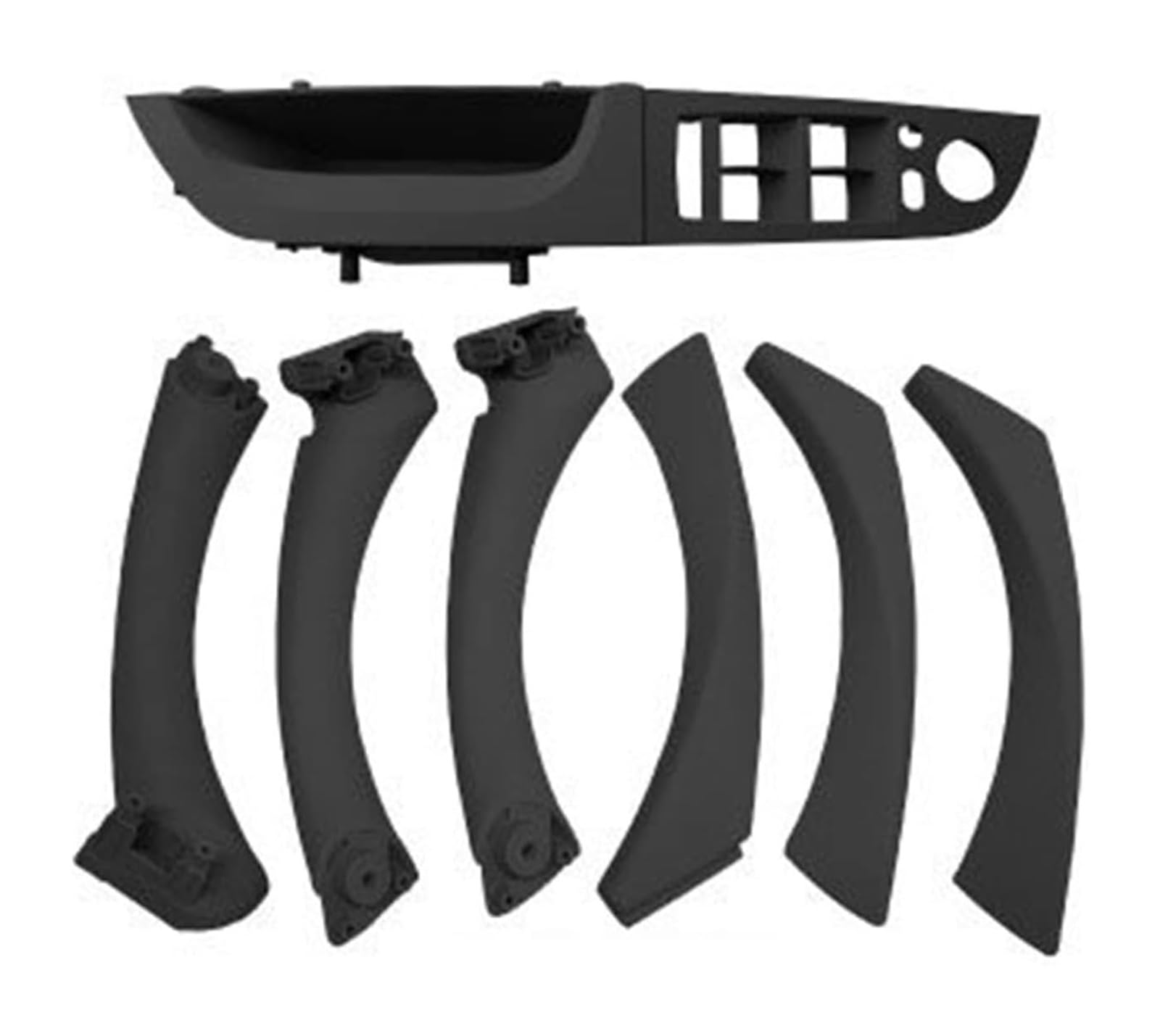 Beifahrer Türgriff Kit Für B&MW E90 E91 3er 2004–2012 LHD RHD Innentürgriff-Panel-Kit Sedan Pull Trim Cover Zubehör(35.5 cm Black Lhd) von FNCVTM