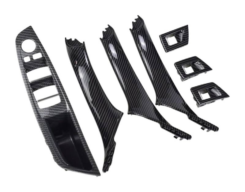 Beifahrer Türgriff Kit Für Mitsubishi Für Pajero Sport 2020 4PCS Auto Türgriff Schüssel Abdeckung Trim Leisten Inneren Tür Pull Griff(Rhd-carbon-7pcs) von FNCVTM