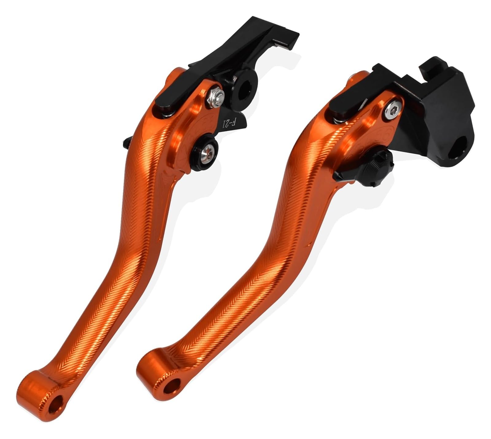 Bremshebel Motorrad Für Fazer FZ-1 FZ-8 FZ-6 FZ-6R FZS600 CNC Aluminiumlegierung Hergestellt 3D Fishbone Muster Kurzer Bremskupplungshebel(Orange) von FNCVTM