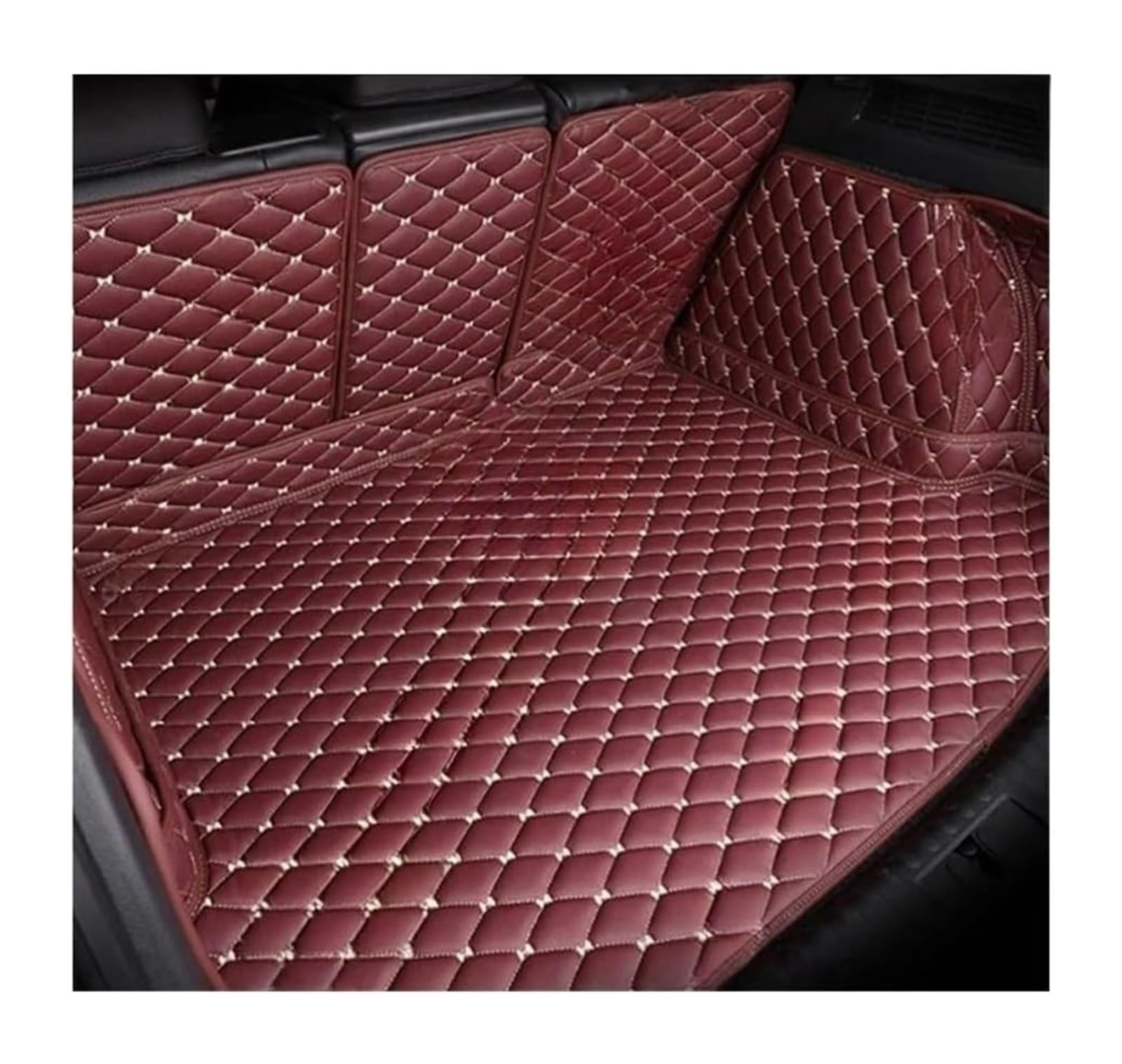 Kofferraum Fußmatten Zubehör Für Benz Für GL Klasse Für X166 Für 7-Sitzer 2013-2014 Auto Abdeckung Pad Fracht Innen Zubehör Boot Liner Schutz(Wine Red) von FNCVTM