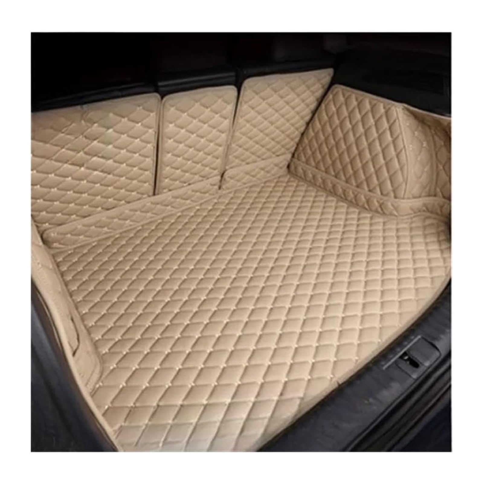 Kofferraum Fußmatten Zubehör Für Hyundai Für Creta Für Cantus Für Ix25 2015-2020 Hinten Stamm Boden Mat Tray Boot Liner Schutz Innen Auto Stamm Matten(Beige) von FNCVTM