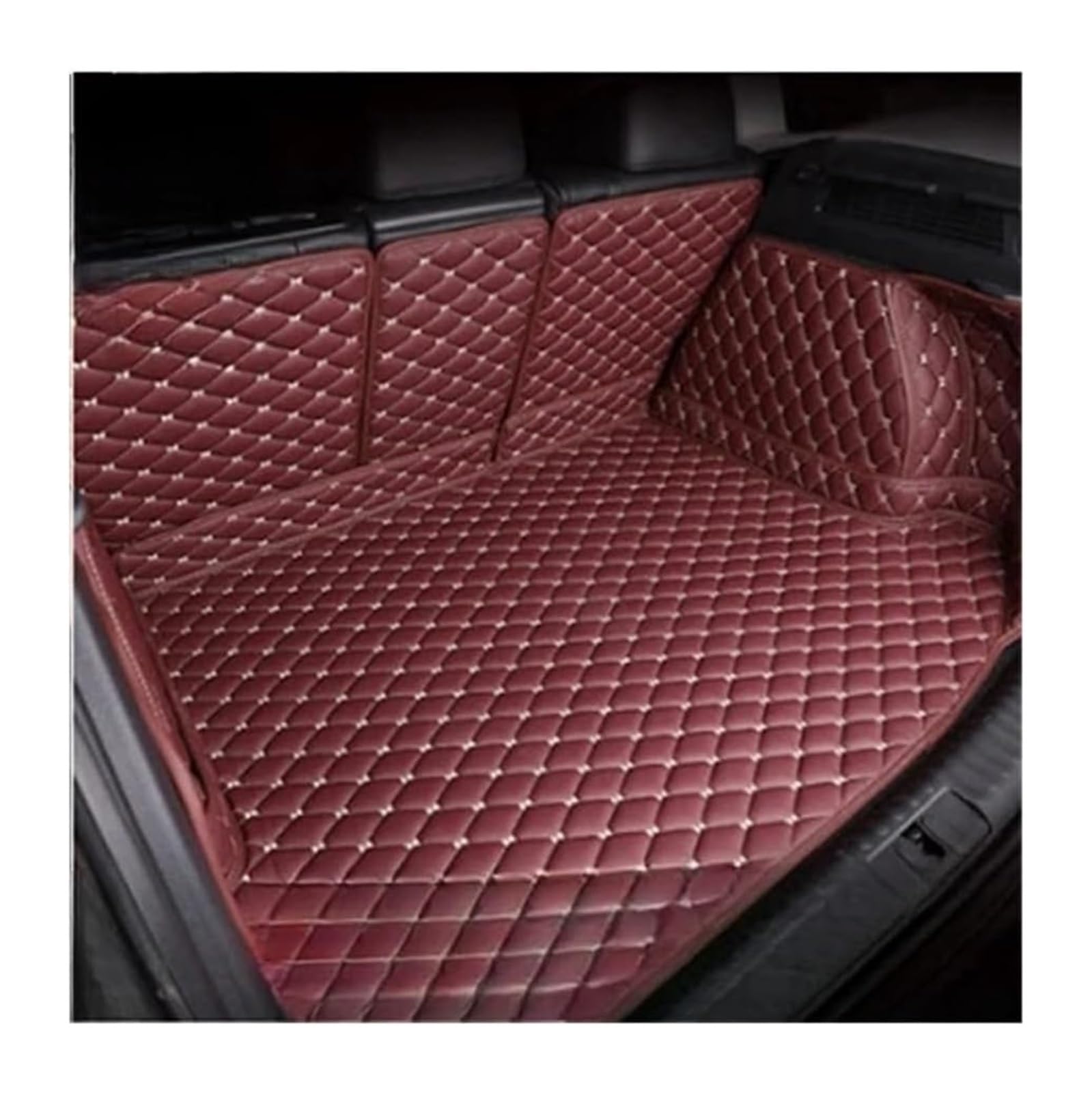 Kofferraum Fußmatten Zubehör Für Peugeot Für 5008 2017-2019 Hinten Stamm Boden Mat Fach Boot Liner Auto Kofferraum Schutz Innen Auto Stamm Matten(Wine red) von FNCVTM