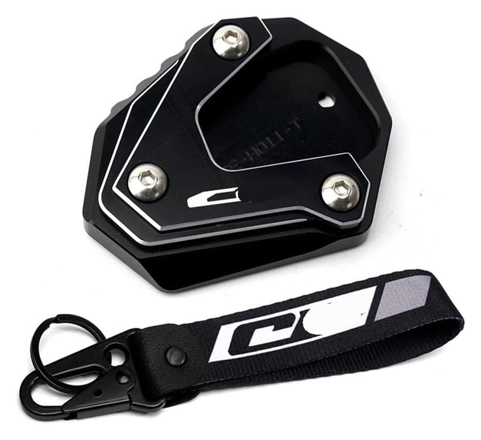 Motorrad Seitenständer Kickstand Für CB500X CB650R 500F CB125R CB300R 400X CBR650R 650F CBR500R Motorrad Seitenständer Verlängerung Ständer Pad Schlüsselanhänger(Black-for CB) von FNCVTM