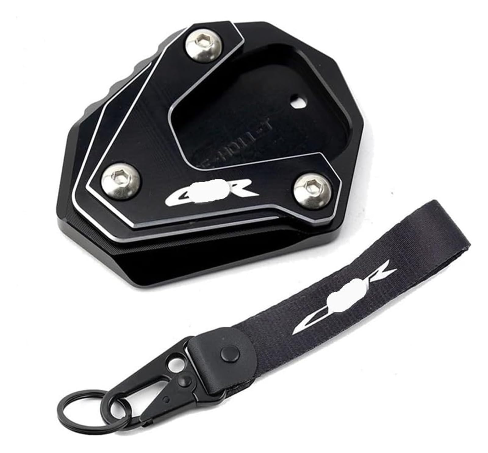 Motorrad Seitenständer Kickstand Für CB500X CB650R 500F CB125R CB300R 400X CBR650R 650F CBR500R Motorrad Seitenständer Verlängerung Ständer Pad Schlüsselanhänger(Black-for CBR) von FNCVTM