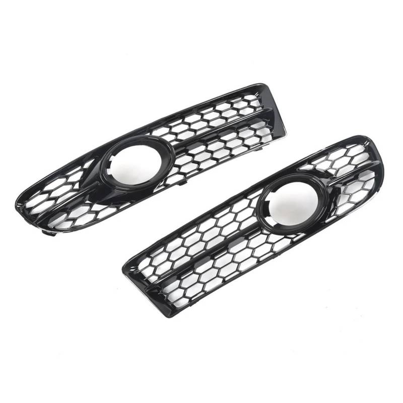 Auto-Frontgrill For A4 B7 S4 B7 A4 S-Line 2005-2008 Front Grille Honeycomb Front Sport Bumper Fog Light Grille Cover 8E0807681F Frontstoßstangengrill(Glänzend schwarz) von FNERRMEVC