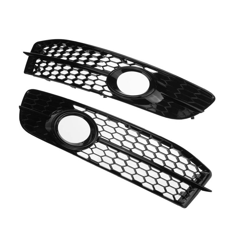 Auto-Frontgrill For A6 C6 S-line S-Facelifted 2008-2011 Front Bumper Fog Light Lamp Grille Cover Honeycomb Front Grille 4F0807681Q01C Frontstoßstangengrill(Glänzend schwarz) von FNERRMEVC