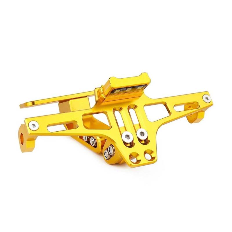 Motorrad Kennzeichenhalter Für Ducati 888 849 851 749 898 1098 1198 Universelle Winkelhalterung Für Motorrad-Kennzeichenrahmen Motorrad Kotflügel Eliminator(Gold) von FNERRMEVC