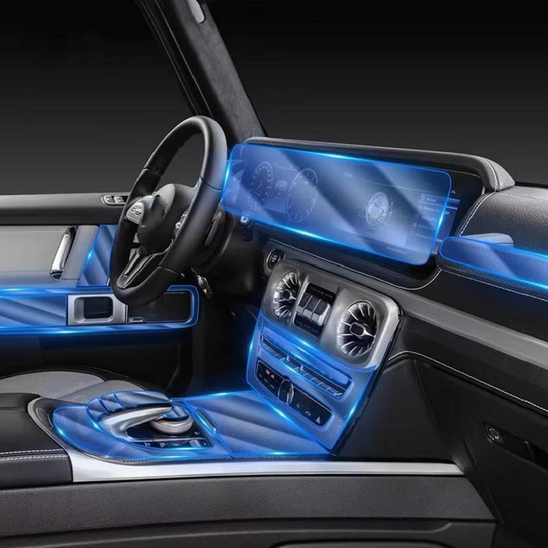 FOEBE Auto-Innen-Mittelkonsole, transparent/matt, TPU, kratzfest, für Mercedes Benz G-Klasse W463 G350 G500 G63 2019–2023 von FOEBE