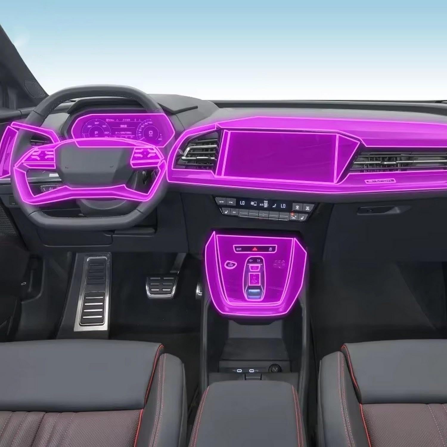 FOEBE Vorgeschnittene Auto-Innen-Mittelkonsole, transparente TPU-Schutzfolie, Anti-Kratz-Aufkleber, LCD-Bildschirm, PPF, für Audi Q5 e-tron 2023 von FOEBE