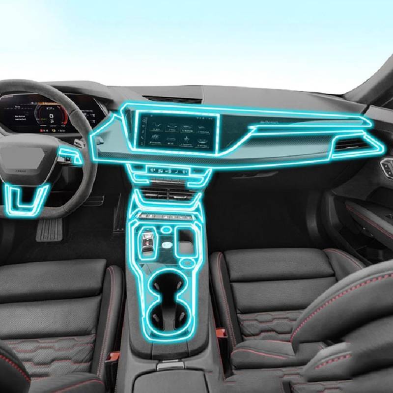 FOEBE Vorgeschnittene Auto-Innen-Mittelkonsole, transparente TPU-Schutzfolie, Anti-Kratz-Aufkleber, LCD-Bildschirm, PPF, für Audi RS e-tron GT 2021–2023 von FOEBE