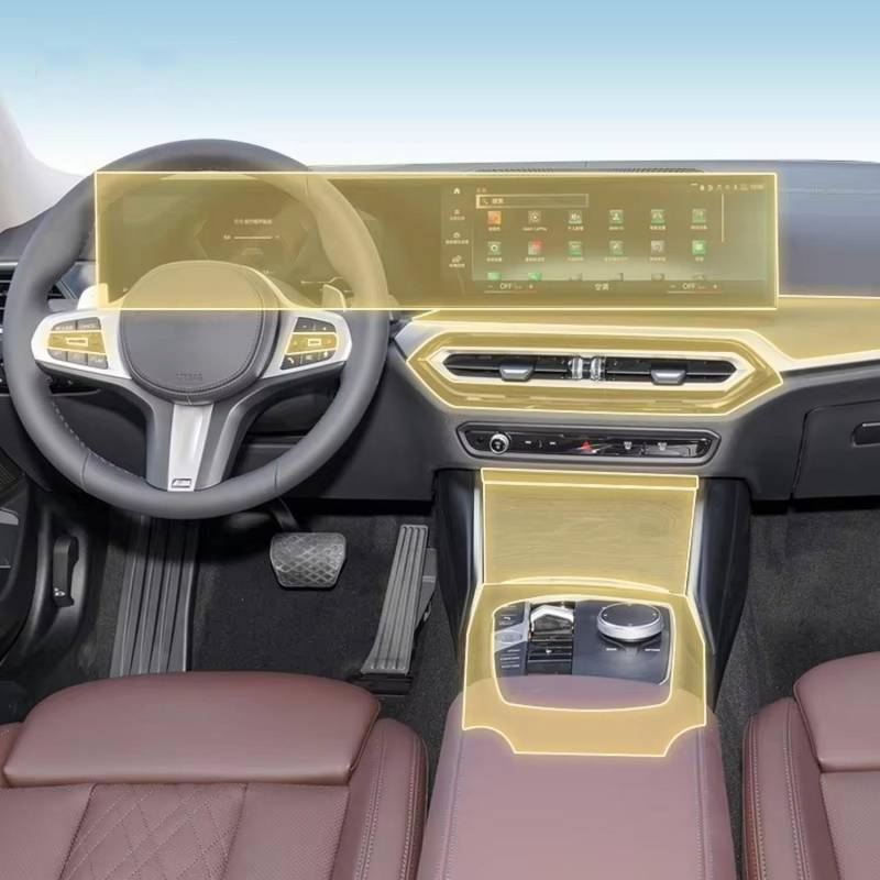 FOEBE Vorgeschnittene Auto-Innen-Mittelkonsole, transparente TPU-Schutzfolie, Anti-Kratz-Aufkleber, LCD-Bildschirm, PPF, für BMW G20 G21 Serie 3 2023–2024 von FOEBE