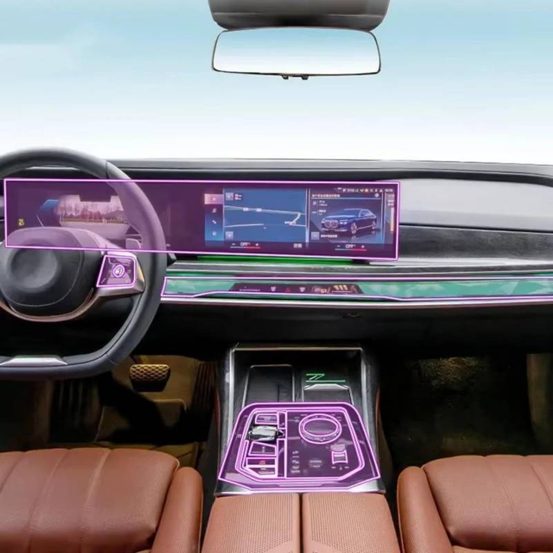 FOEBE Vorgeschnittene Auto-Innen-Mittelkonsole, transparente TPU-Schutzfolie, Anti-Kratz-Aufkleber, LCD-Bildschirm, PPF, für BMW G70, i7, Serie 7 2023 von FOEBE