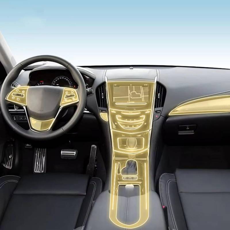 FOEBE Vorgeschnittene Auto-Innen-Mittelkonsole, transparente TPU-Schutzfolie, Anti-Kratz-Aufkleber, LCD-Bildschirm, PPF, für Cadillac ATS 2014–2024 von FOEBE