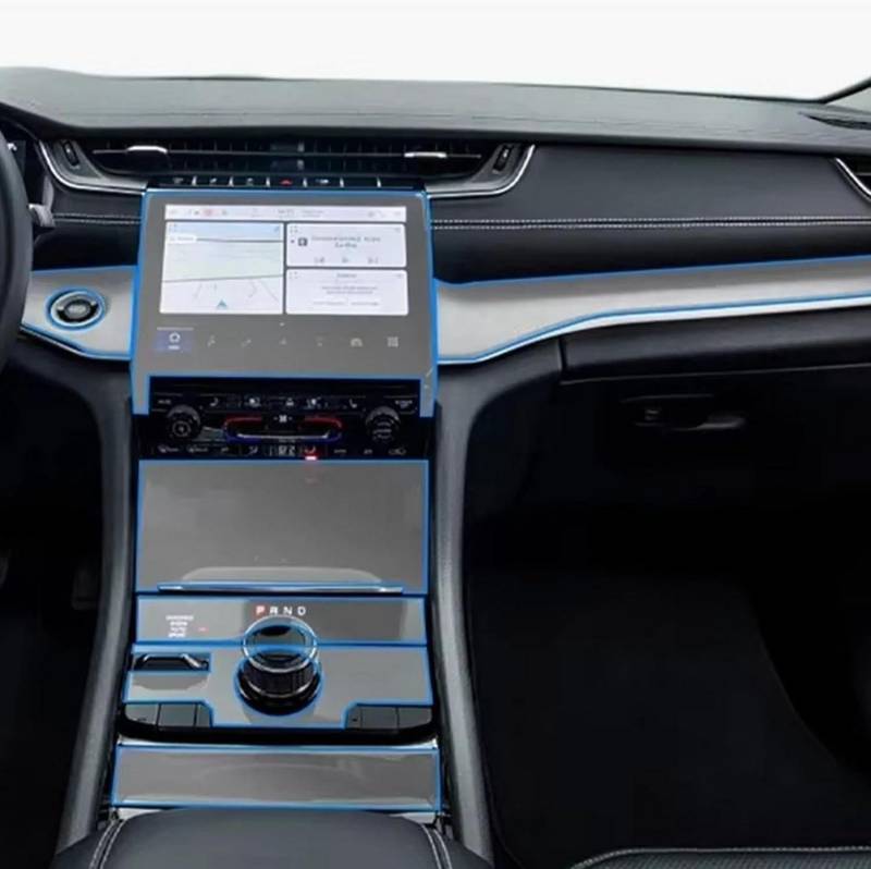 FOEBE Vorgeschnittene Auto-Innen-Mittelkonsole, transparente TPU-Schutzfolie, Anti-Kratz-Aufkleber, LCD-Bildschirm, PPF, für Jeep Grand Cherokee 2021–2023 von FOEBE