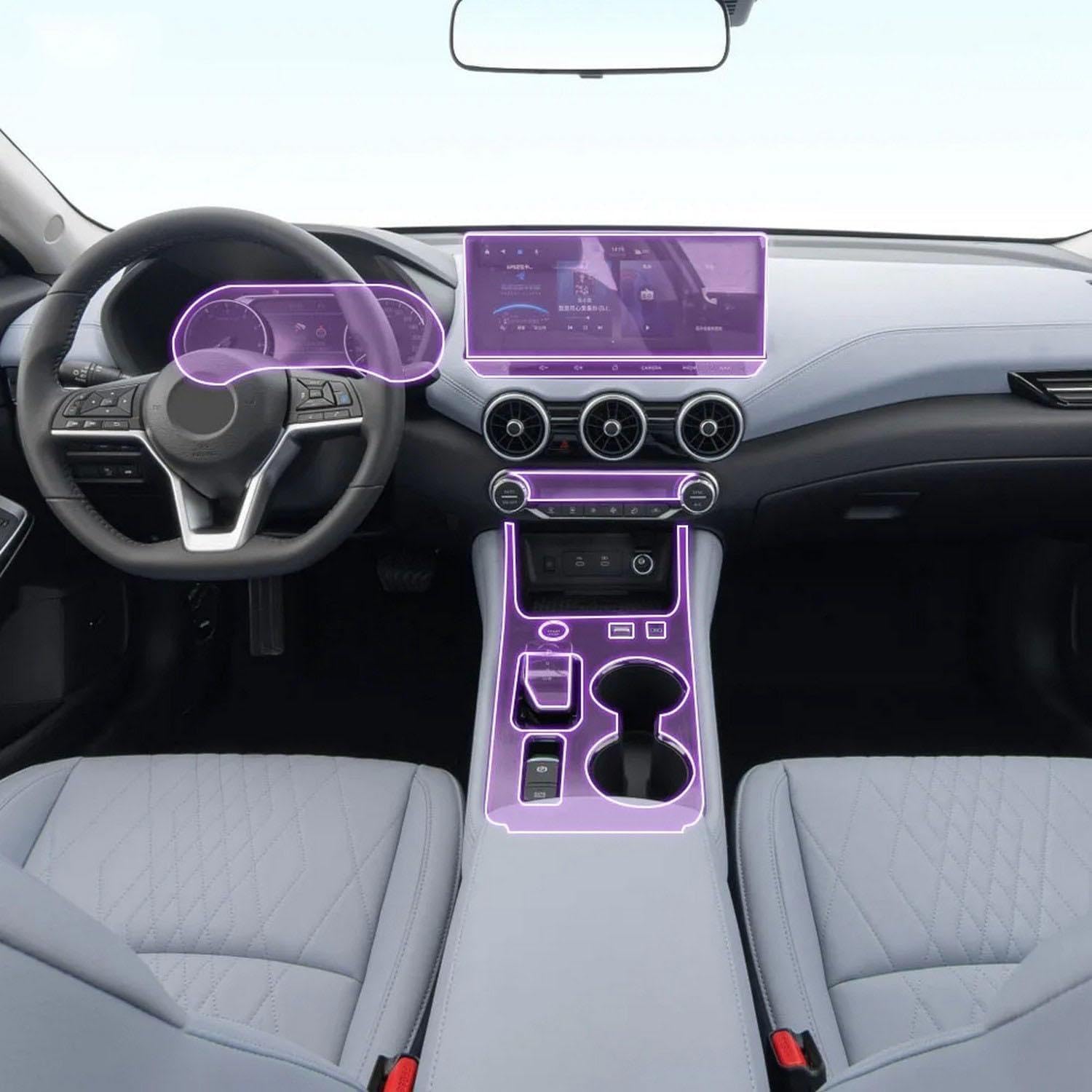 FOEBE Vorgeschnittene Auto-Innen-Mittelkonsole, transparente TPU-Schutzfolie, Anti-Kratz-Aufkleber, LCD-Bildschirm, PPF, für Nissan Bluebird SYLPHY E - Power 2021–2024 von FOEBE