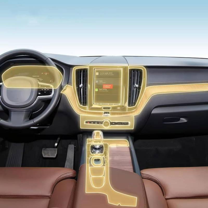 FOEBE Vorgeschnittene Auto-Innen-Mittelkonsole, transparente TPU-Schutzfolie, Anti-Kratz-Aufkleber, LCD-Bildschirm, PPF, für Volvo XC60 2020–2024 von FOEBE