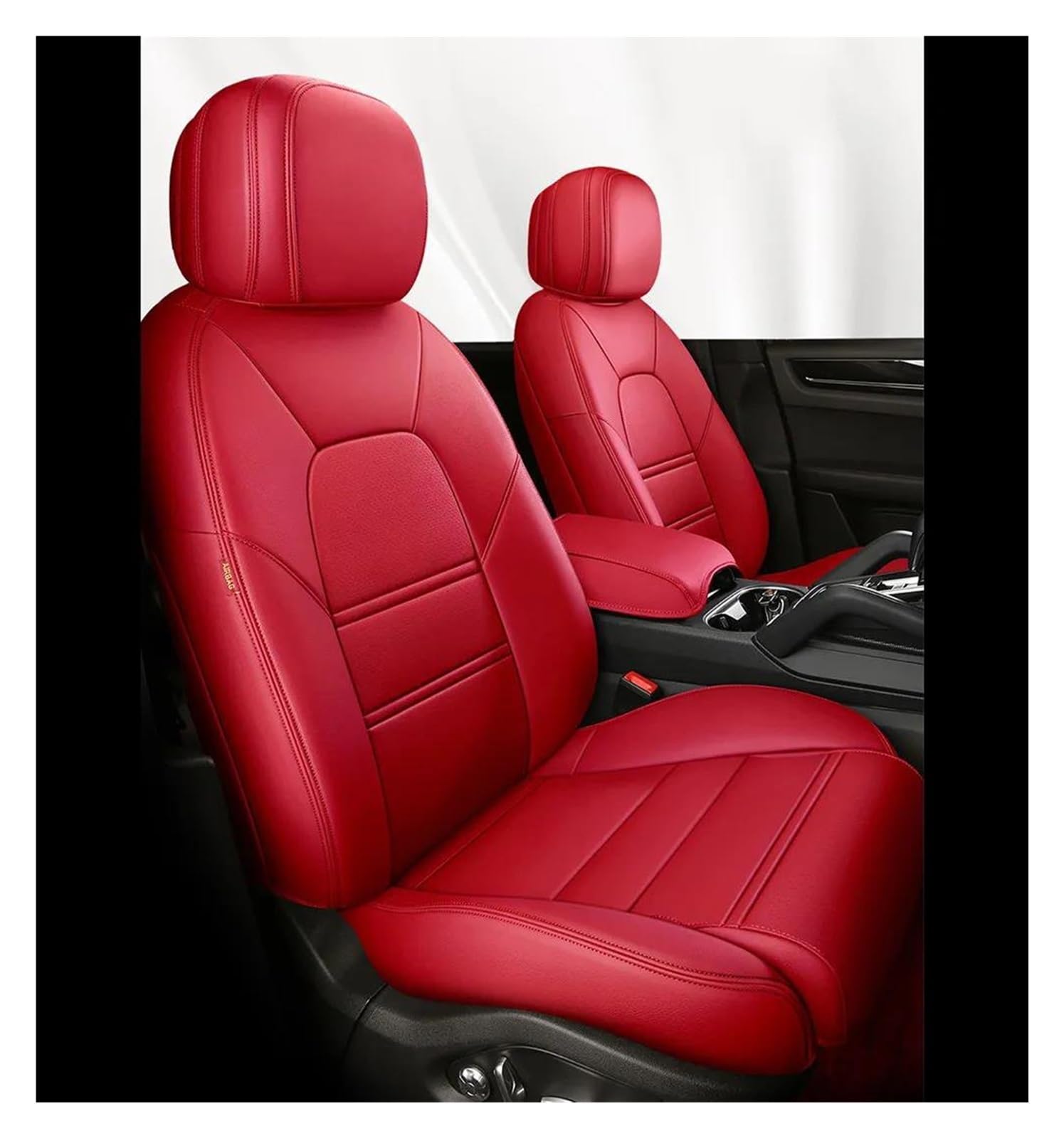 FOGJCMET Auto-Sitzbezüge Für Für Panamera 2017 2018 2019 2020 2021 2022 2023 Custom Leder Autositzbezüge Set Autositzschoner(Red) von FOGJCMET