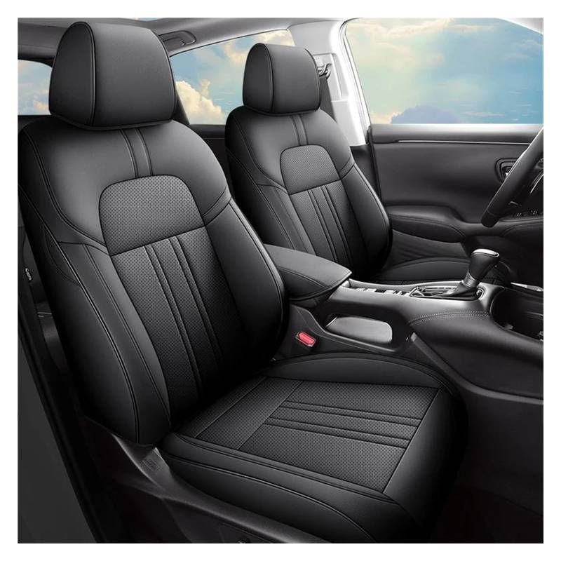 FOGJCMET Auto-Sitzbezüge Für HRV 2014 2015 2017 2019 Custom Full Set Leder Autositzbezüge Innenzubehör Autositzschoner(Black,Standard Edition) von FOGJCMET