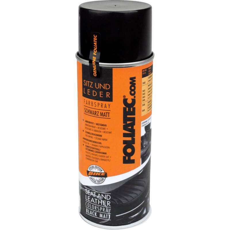 FOLIATEC Sitz und Leder Farbspray 400 ml Schwarz Matt von FOLIATEC