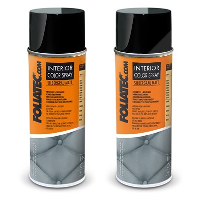 Foliatec 2x 400 ml Interior Color Spray, silbergrau matt von FOLIATEC