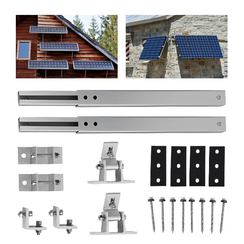 Balkonkraftwerk Halterung, Solarpanel Halterung, Verstellbare Solarmodul Halterung, Senkrecht - Waagerecht Universal-Aufstelle mit Stufenlos Neigungswinkel 10°-60° für Solarpanel 400w 500w von FONDUO