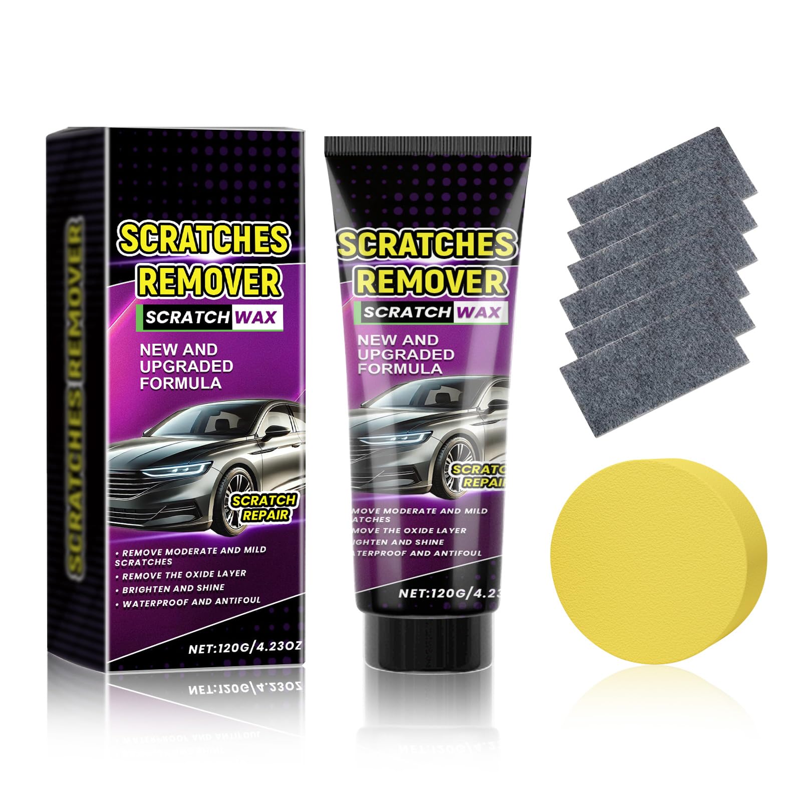 FONDUO Kratzer Entferner Auto, Car Kratzerentferner, Politur & Paint Restorer, Autokratzer Polierpaste Beseitigt Kratzer und Schrammen aus Klarlacken, 120g (1 Stück) von FONDUO