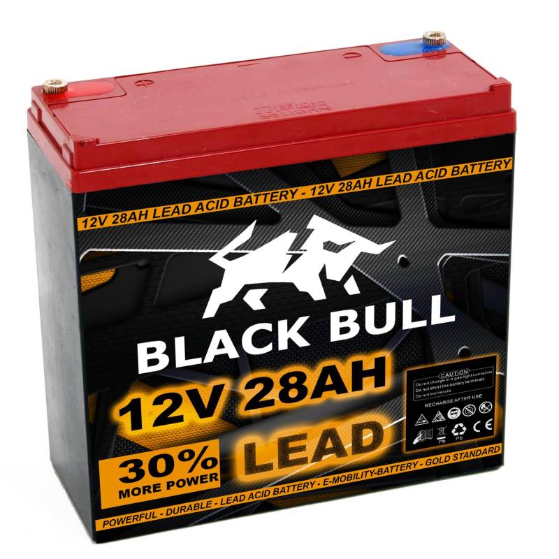 Blackbull 12V 28AH Akku Zyklenfest Schraubanschluss BleiAkku für E-Trike Pisa Modena Palermo Econelo 20AH von FORÇA