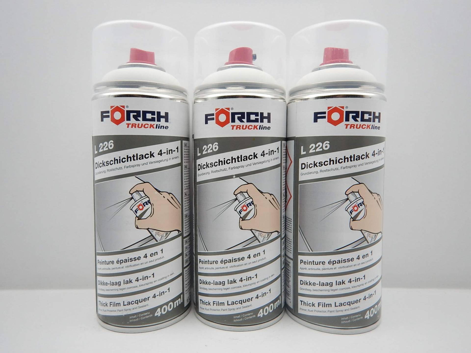 FORCH 4 in 1 FIAT 249 POLARWEISS Weiss DICKSCHICHTLACK Lack Spray SPRAYDOSE 400ML (3) von FORCH