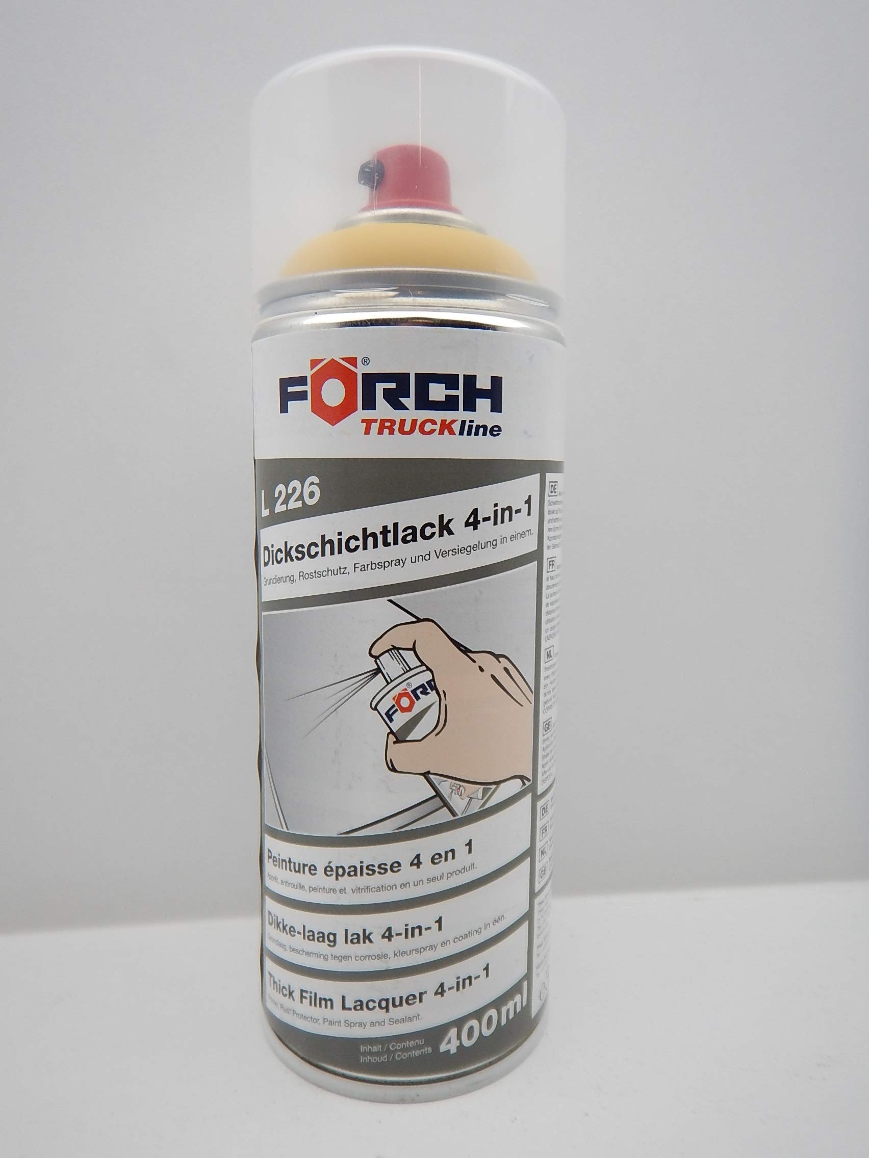 FORCH 4 in 1 New Holland GELB LANDMASCHINE DICKSCHICHTLACK Lack Spray SPRAYDOSE 400ML (1) von FORCH