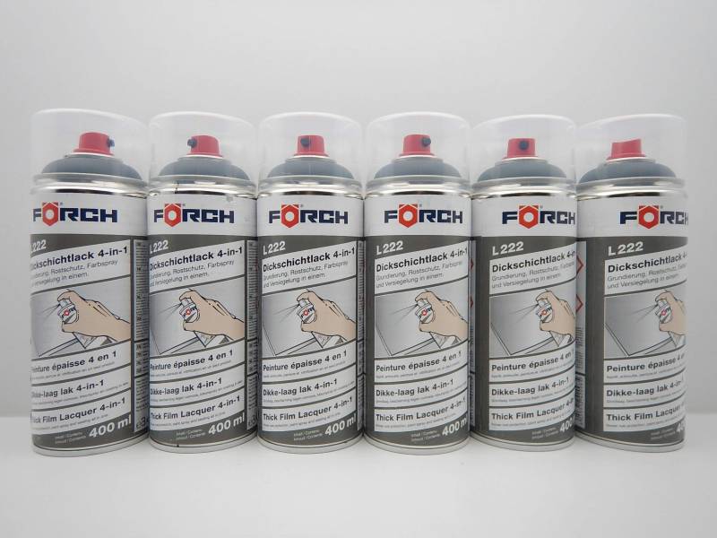 FORCH 4 in 1 RAL 7016 ANTHRAZITGRAU GRAU DICKSCHICHTLACK Lack Spray SPRAYDOSE 400ML (6) von FORCH