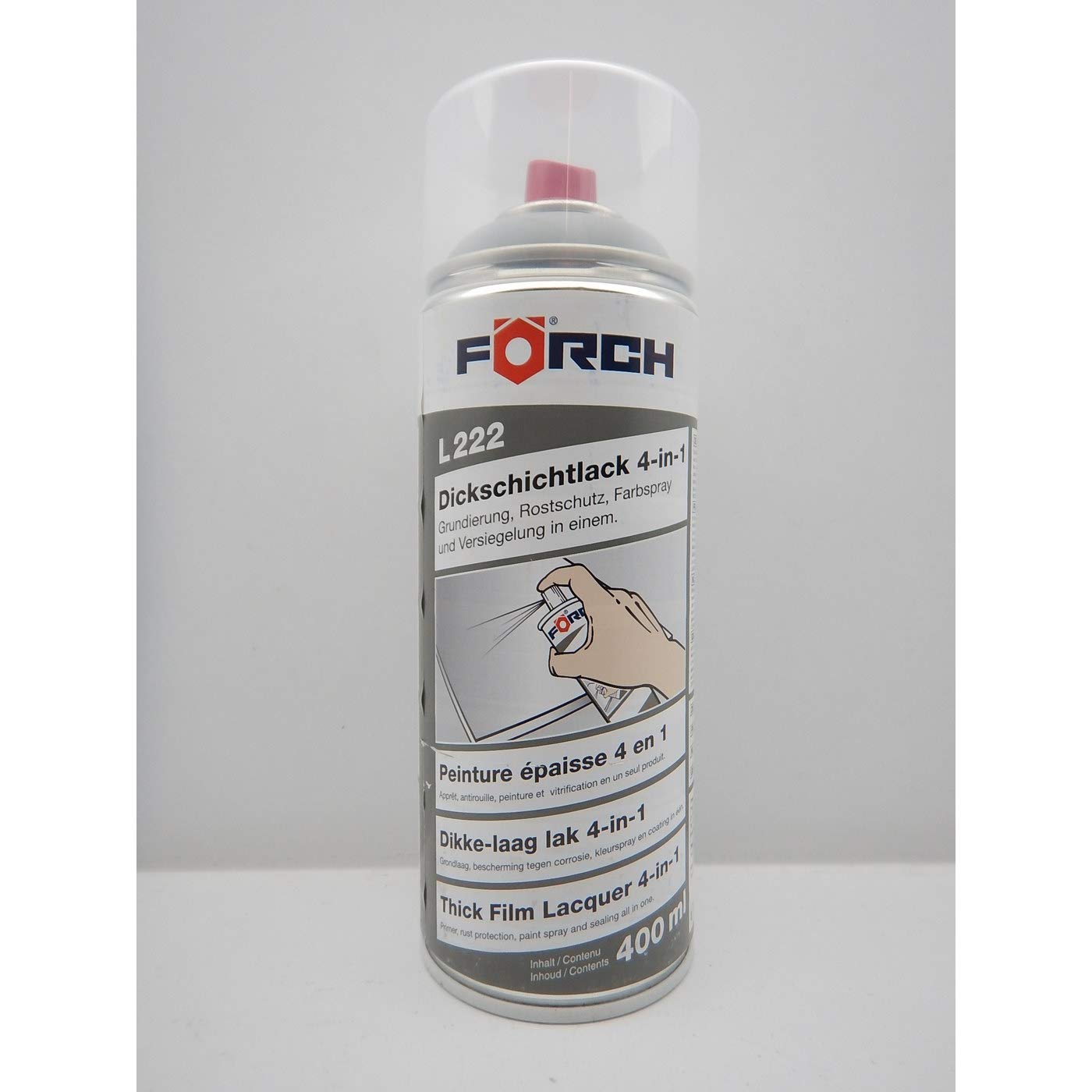 FORCH 4 in 1 RAL 7040 FENSTERGRAU GRAU DICKSCHICHTLACK Lack Spray SPRAYDOSE 400ML (1) von FORCH