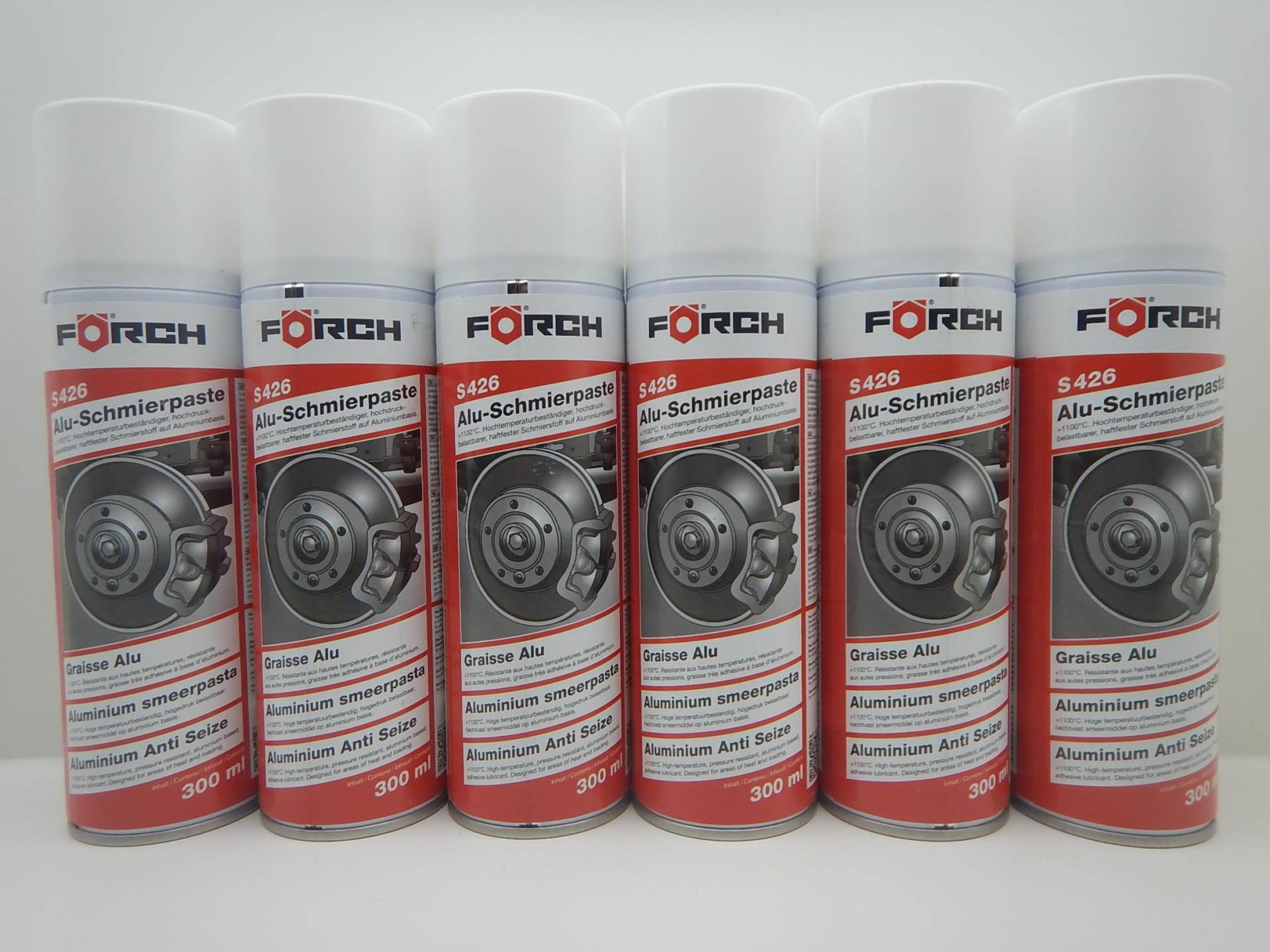 FORCH 6X Aluminium ALU SCHMIERPASTE S426 BREMSEN RÄDER BREMSENSPRAY Spray KFZ 300ml von FORCH