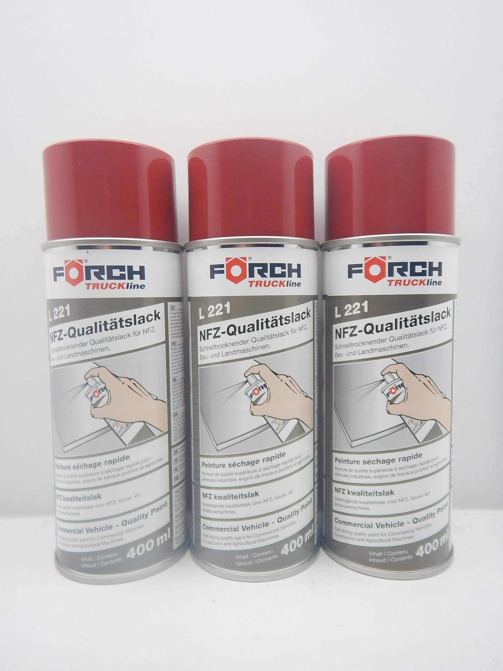 FORCH LACKROT ROT CASE Traktor MÄHDRESCHER Lack LACKSPRAY Spray SPRAYDOSE 400ML (3) von FORCH