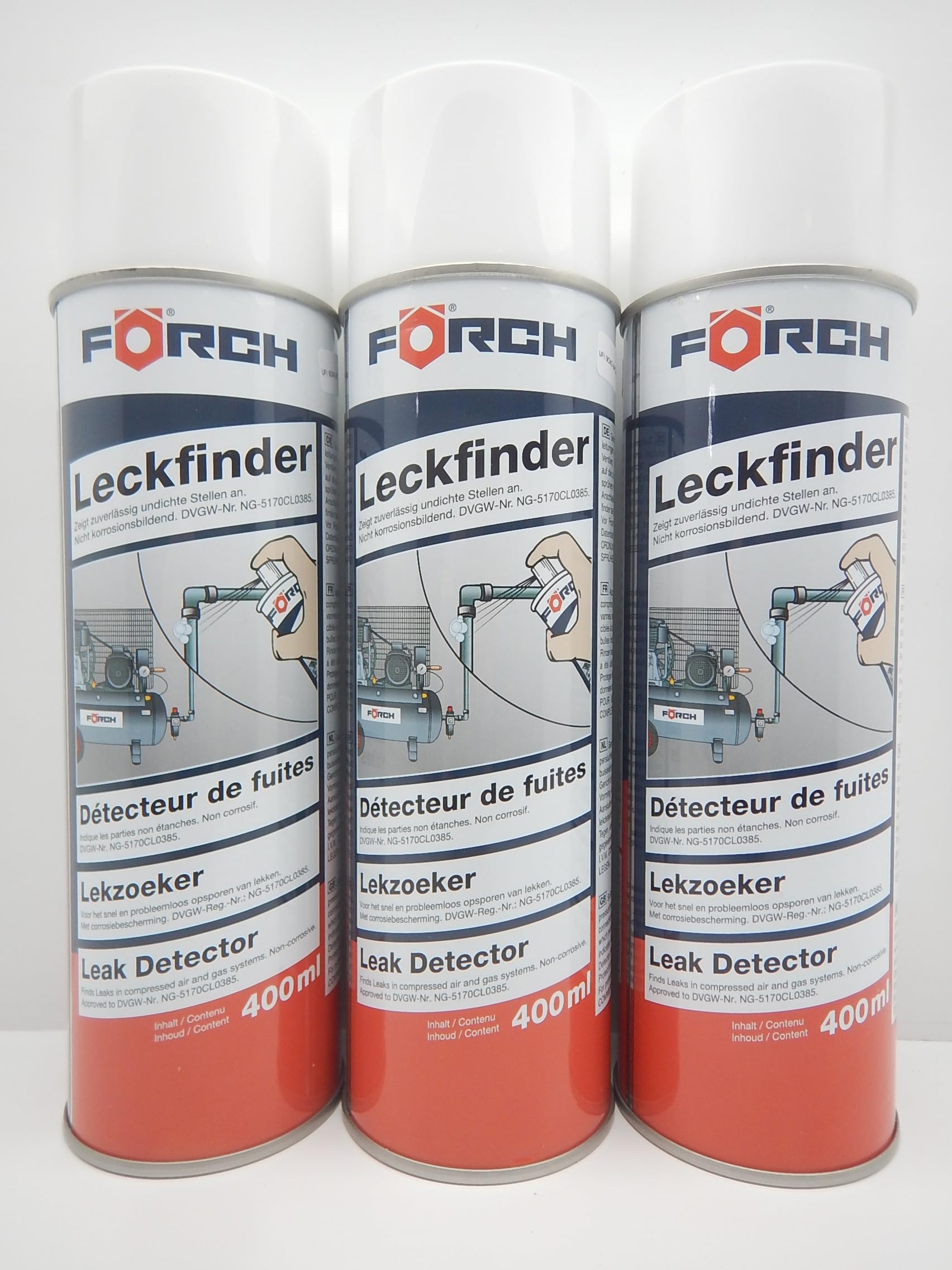 FORCH Leckfinder Lecksucher Lecksuchspray Gas Luft BAU Kfz Prüfspray 400ml (1) von FORCH